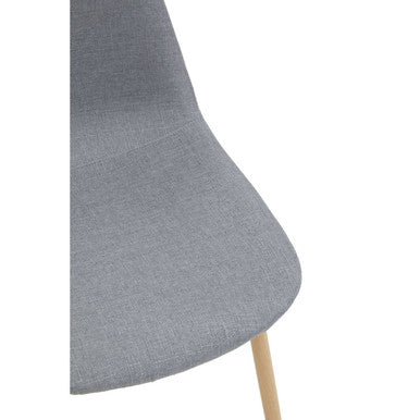 Grey Fabric Dining Chair with Wood Effect Legs | Salford