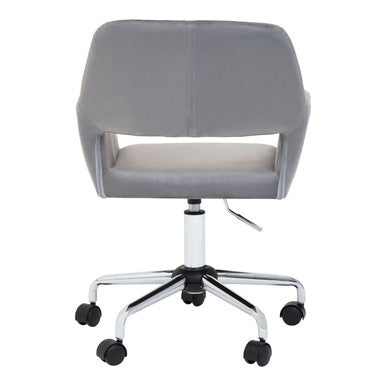 Grey Velvet and Chrome Base Home Office Chair | Brent