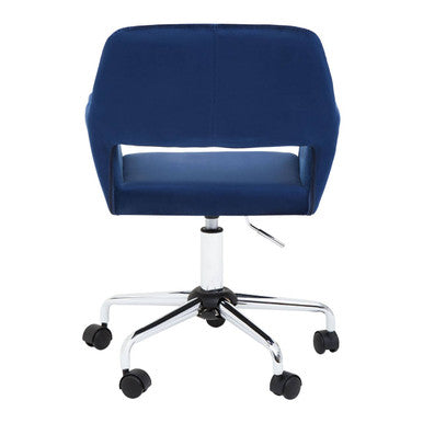 Navy Velvet and Chrome Base Home Office Chair | Brent