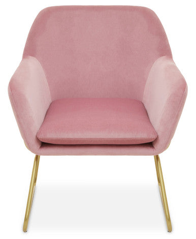 Pink Velvet Modern Accent Chair | Xander
