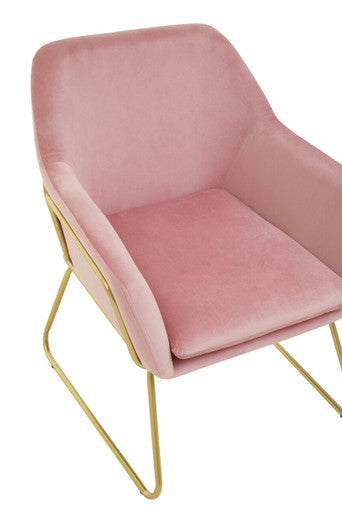 Pink Velvet Modern Accent Chair | Xander