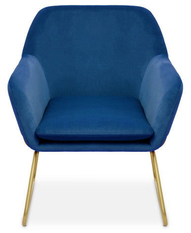 Midnight Blue Velvet Modern Accent Chair | Xander