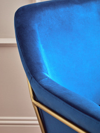 Midnight Blue Velvet Modern Accent Chair | Xander