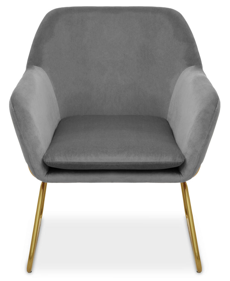 Grey Velvet Modern Accent Chair | Xander