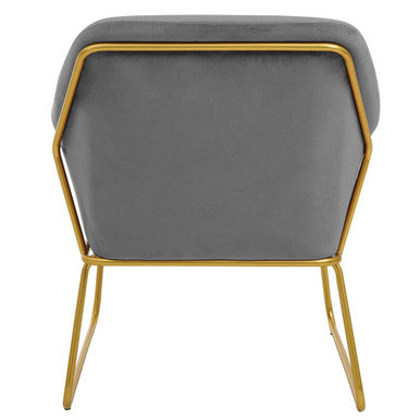 Grey Velvet Modern Accent Chair | Xander