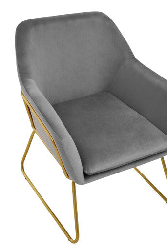 Grey Velvet Modern Accent Chair | Xander