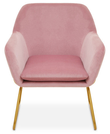 Pink Velvet and Powder Gold Frame Armchair | Xander