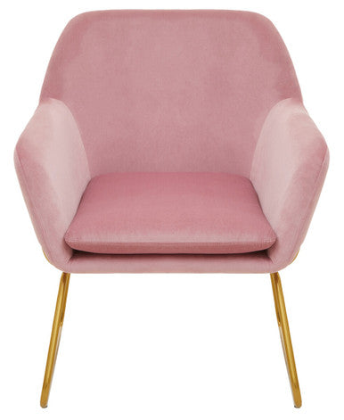 Pink Velvet and Powder Gold Frame Armchair | Xander