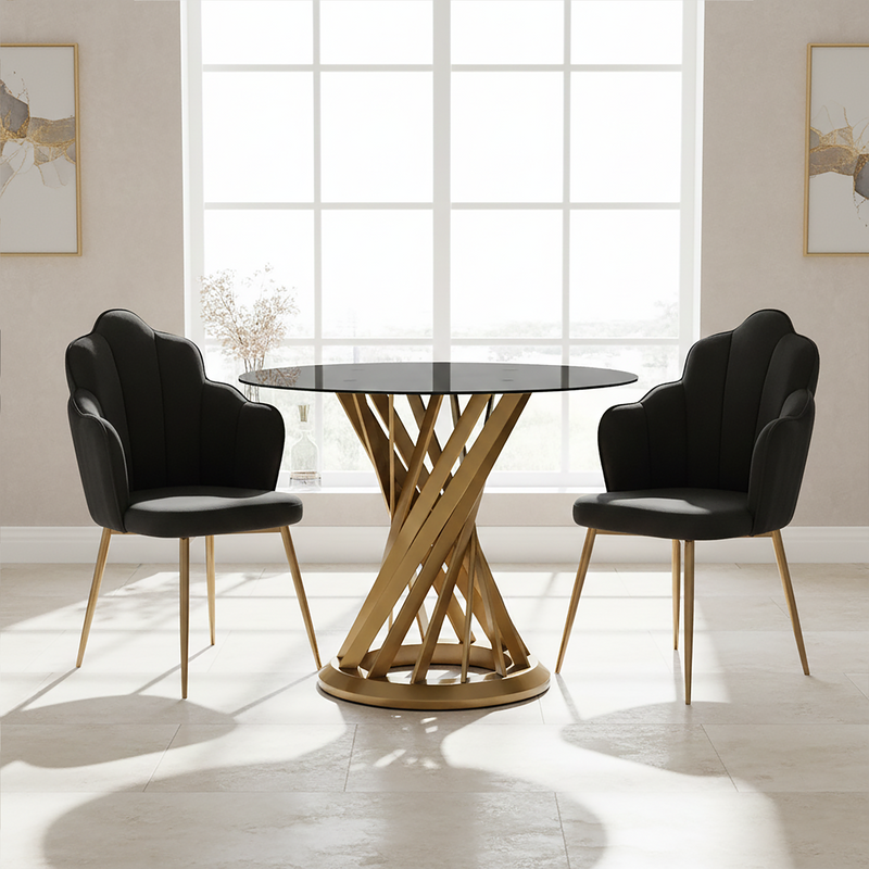 Black Velvet Dining Chair | Tian
