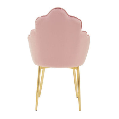 Pink Velvet Dining Chair with Gold Metal Legs | Tian
