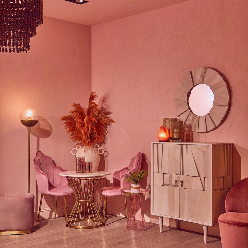 Pink Velvet Dining Chair with Gold Metal Legs | Tian