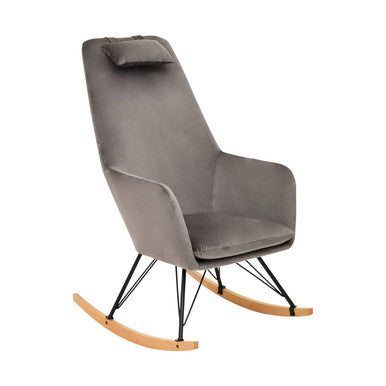 Grey Velvet Rocking Chair | Stockholm