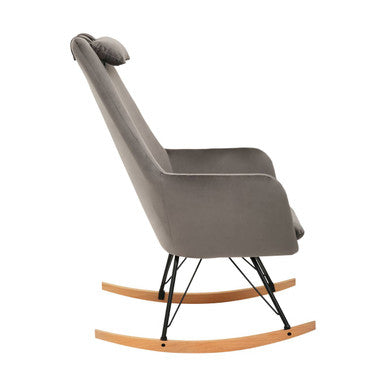 Grey Velvet Rocking Chair | Stockholm
