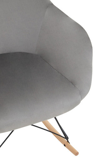 Small Grey Velvet Rocking Chair | Stockholm