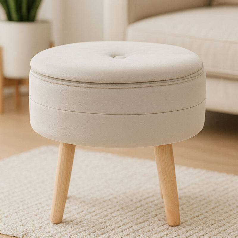 Mink Velvet Stool | Ivy
