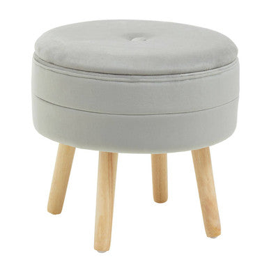 Grey Velvet Stool | Ivy
