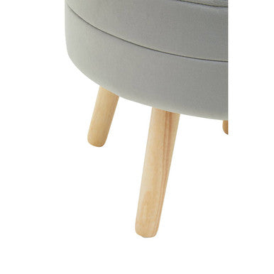 Grey Velvet Stool | Ivy