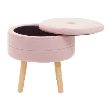 Pink Velvet Stool | Ivy