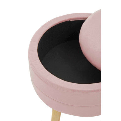 Pink Velvet Stool | Ivy