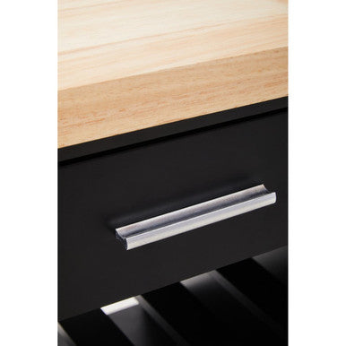 Black Kitchen Trolley with Drawer and Cabinet | Frankfurt