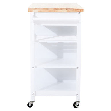 White Kitchen Trolley with Drawer and Cabinet | Frankfurt