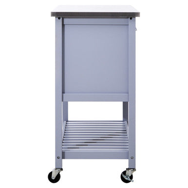 Grey Kitchen Trolley with Stainless Steel Top | Frankfurt