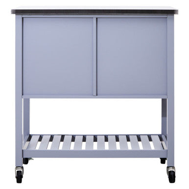 Grey Kitchen Trolley with Stainless Steel Top | Frankfurt