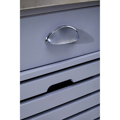 Grey Kitchen Trolley with Stainless Steel Top | Frankfurt