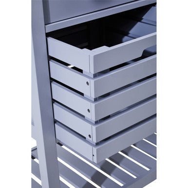 Grey Kitchen Trolley with Stainless Steel Top | Frankfurt