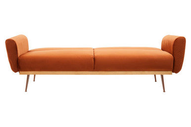 Burnt Orange Velvet Sofa Bed | Hatton