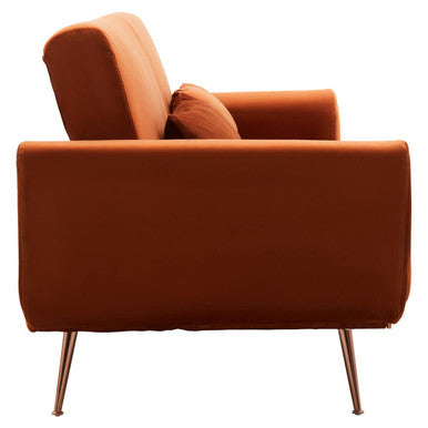 Burnt Orange Velvet Sofa Bed | Hatton