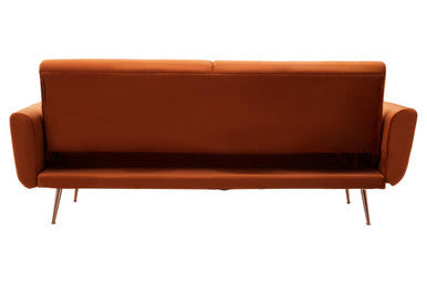 Burnt Orange Velvet Sofa Bed | Hatton