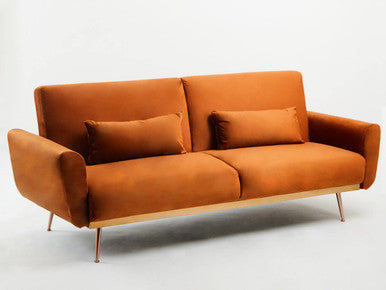 Burnt Orange Velvet Sofa Bed | Hatton
