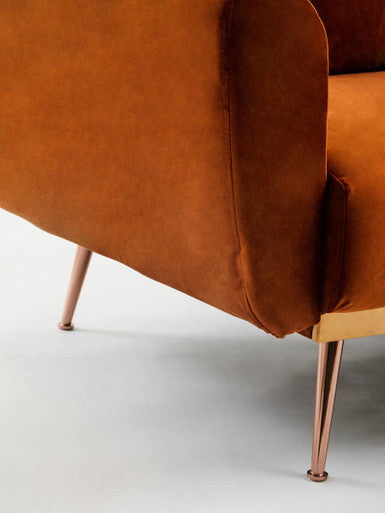 Burnt Orange Velvet Sofa Bed | Hatton