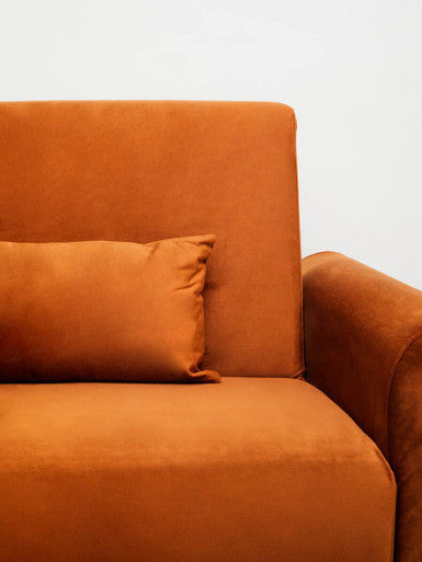 Burnt Orange Velvet Sofa Bed | Hatton