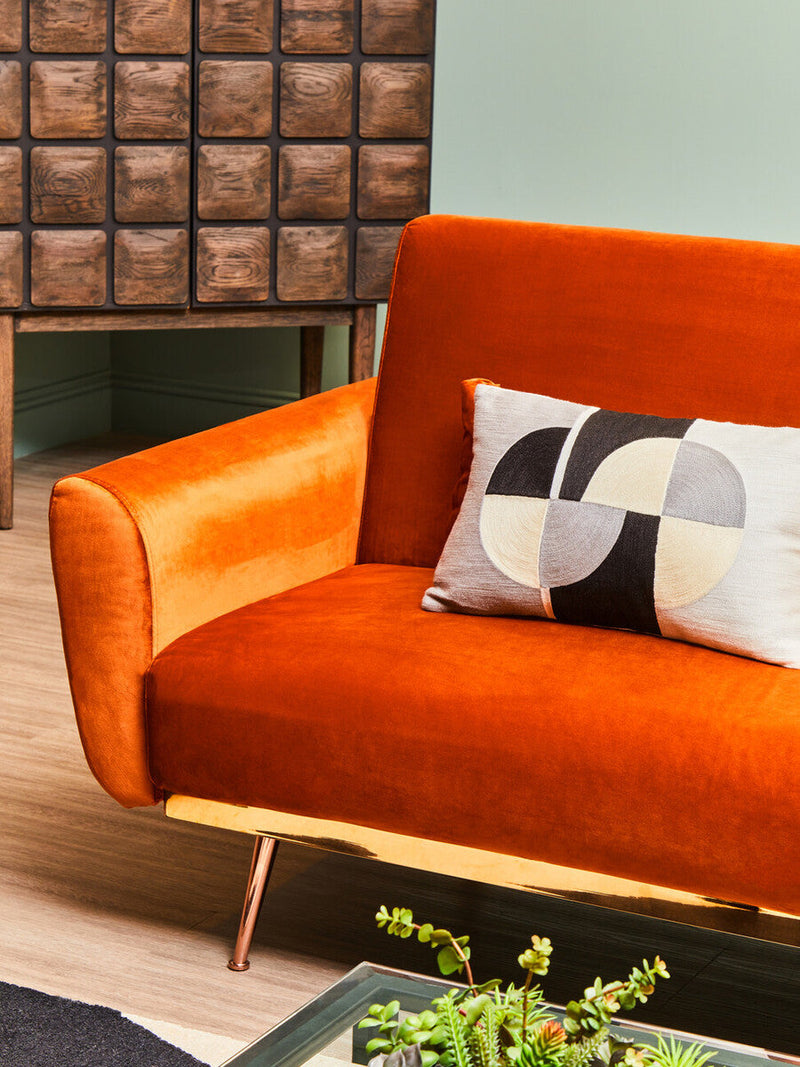 Burnt Orange Velvet Sofa Bed | Hatton