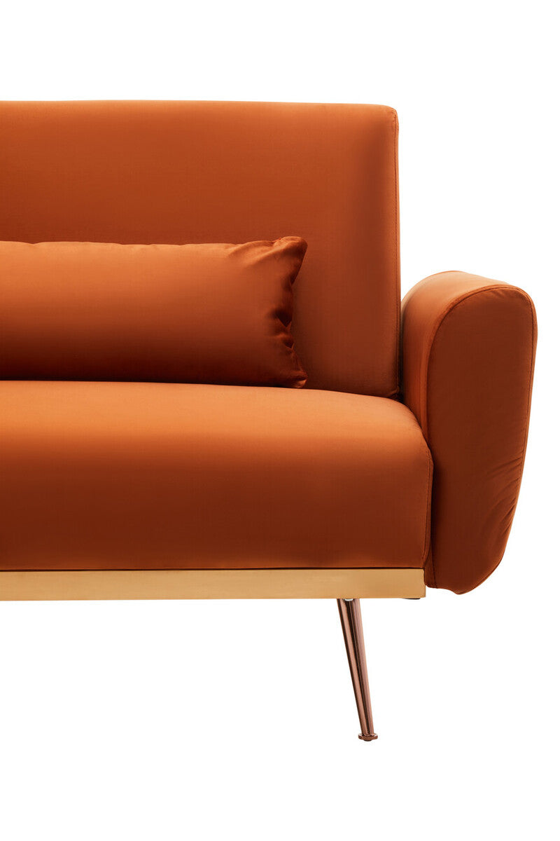 Burnt Orange Velvet Sofa Bed | Hatton