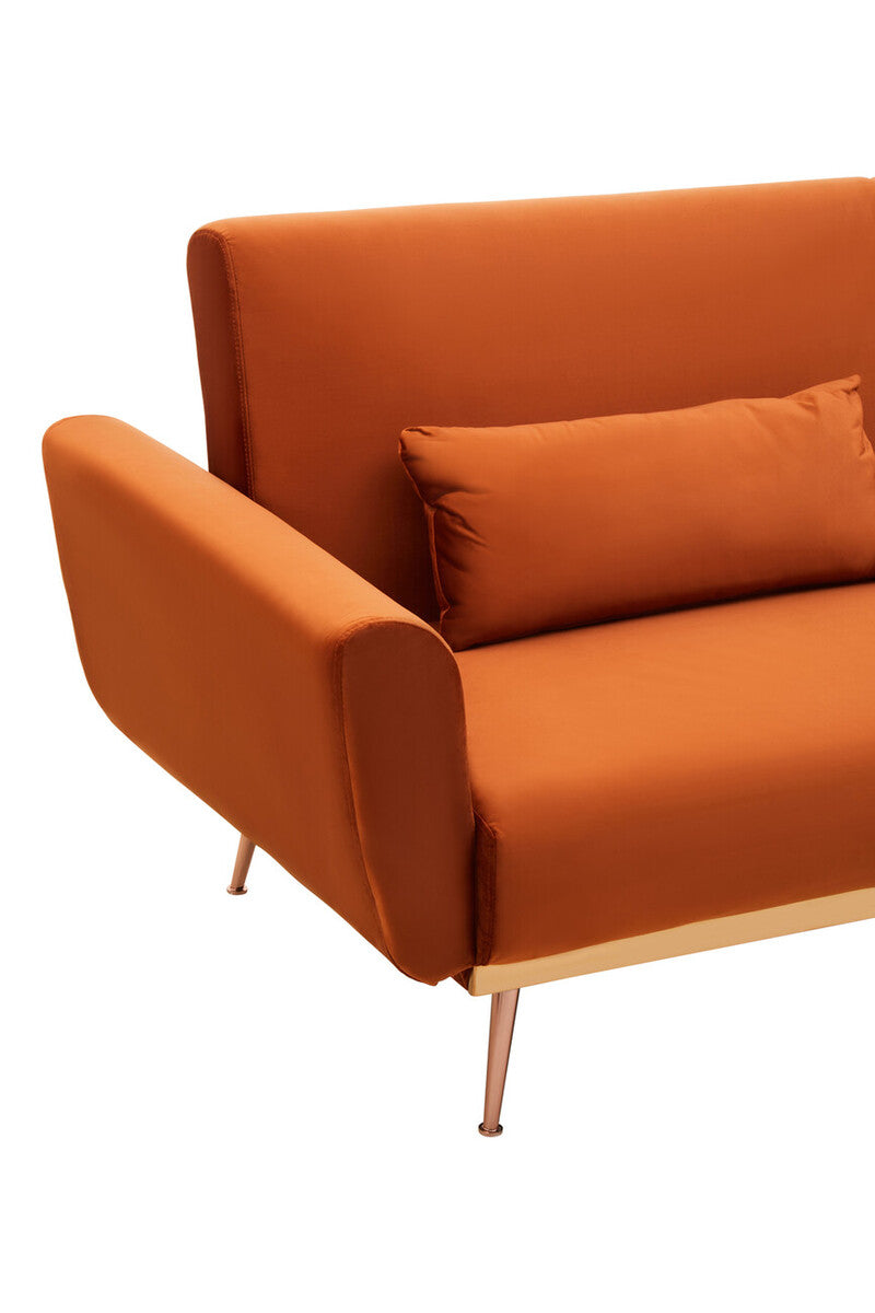 Burnt Orange Velvet Sofa Bed | Hatton