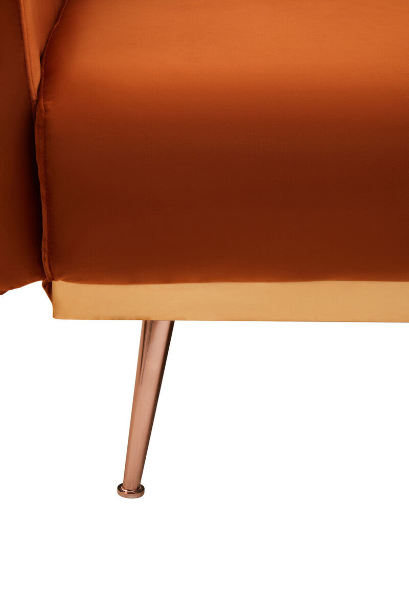 Burnt Orange Velvet Sofa Bed | Hatton