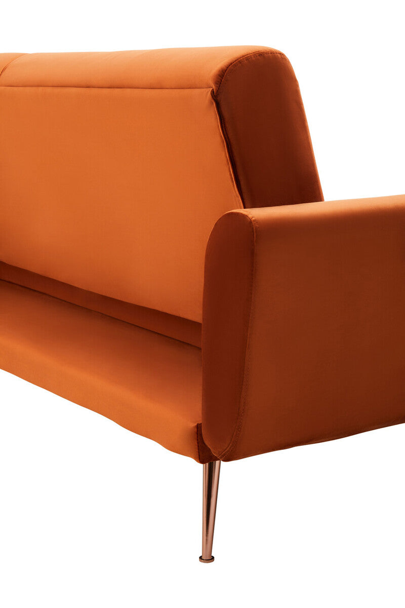 Burnt Orange Velvet Sofa Bed | Hatton