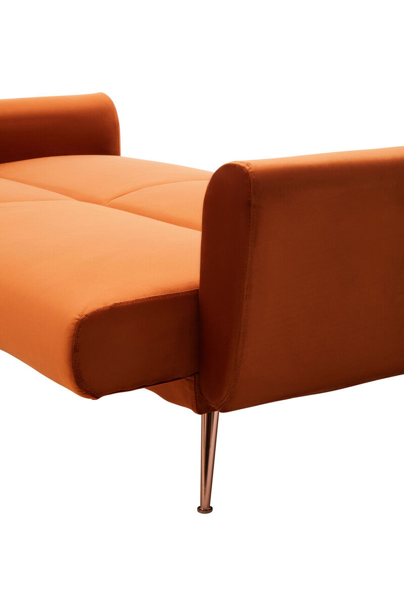Burnt Orange Velvet Sofa Bed | Hatton