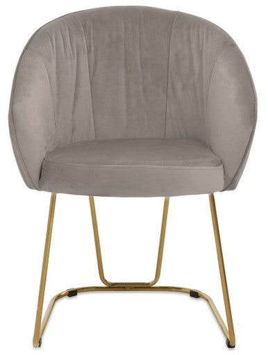 Mink Velvet Curved Dining Chair | Veneto