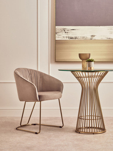 Mink Velvet Curved Dining Chair | Veneto