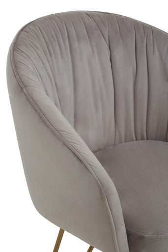 Mink Velvet Curved Dining Chair | Veneto