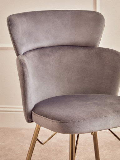 Grey Velvet Chair | Veneto