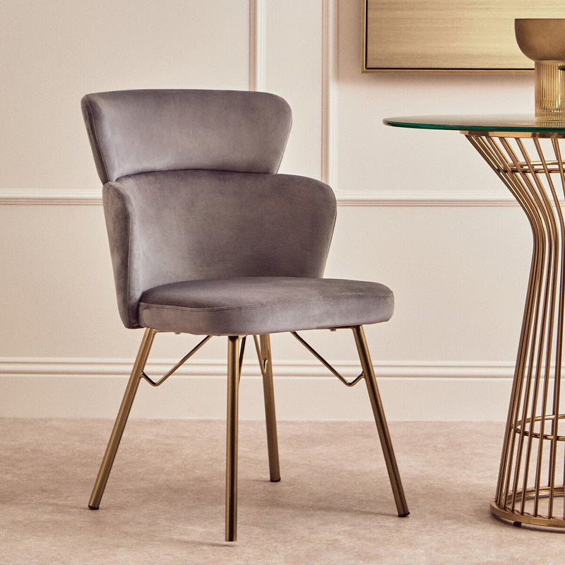 Grey Velvet Chair | Veneto