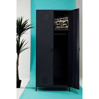 Black Two Door Locker Style Wardrobe | Academy