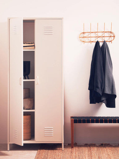 White Two Door Locker Style Wardrobe | Academy