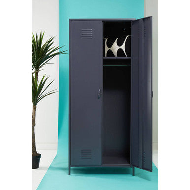 Grey Two Door Locker Style Wardrobe | Academy