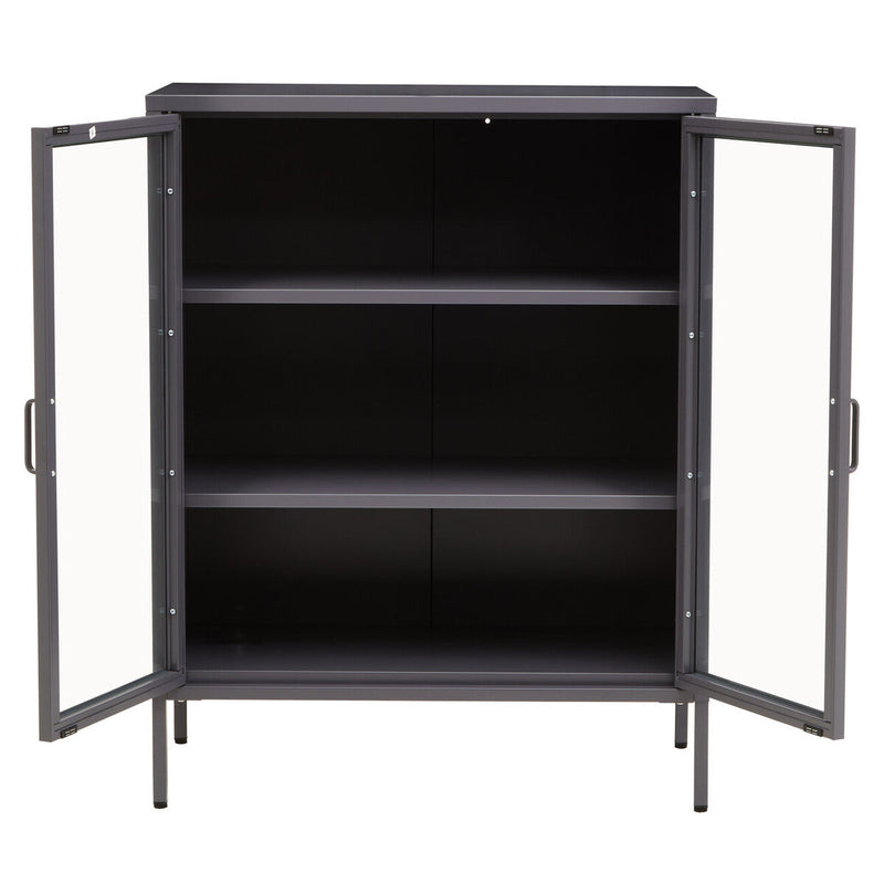 Two Door Grey Metal Cabinet | Acier